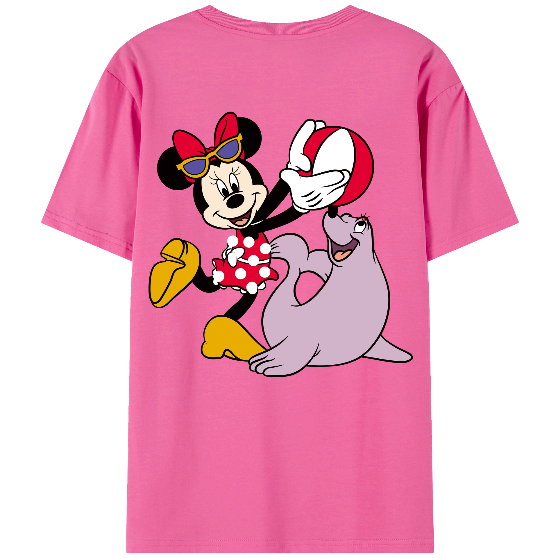 （画像用） ミッキーマウス Mickey Mouse レディース半袖Tシャツ(バックプリント)
